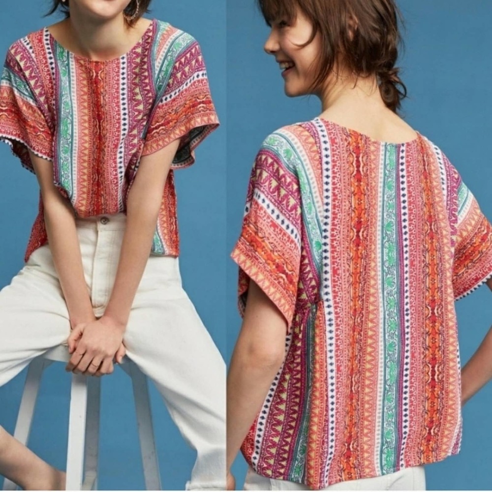 Anthropologie Multicolor Striped Blouse